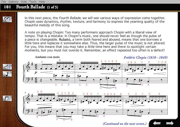 open zoom image for eMedia Intermediate Piano and Keyboard Method CD (Macintosh and Windows), Song 2