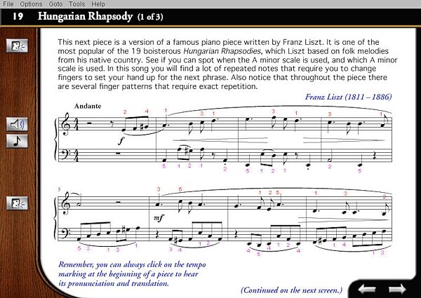 open zoom image for eMedia Intermediate Piano and Keyboard Method CD (Macintosh and Windows), Song 3