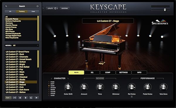 open zoom image for Spectrasonics Keyscape Keyboard Instrument Plug-in Software, Boxed, LA Custom C7