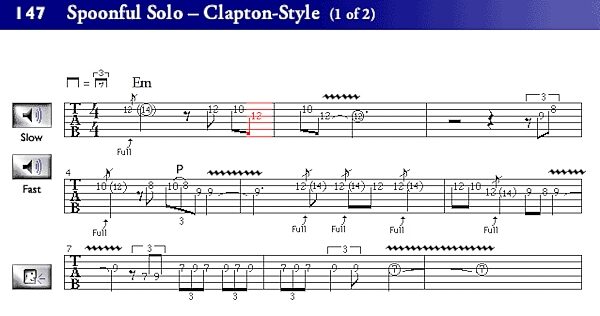 open zoom image for eMedia Intermediate Guitar Method Software, Tablature