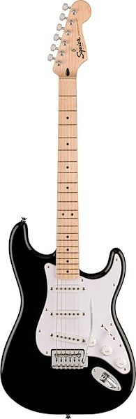 open zoom image for Squier Sonic Stratocaster Electric Guitar, Black, Action Position Back