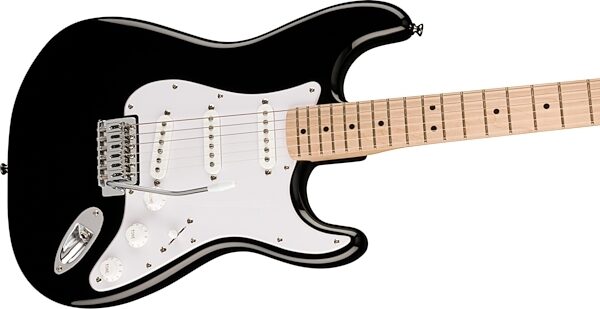 open zoom image for Squier Sonic Stratocaster Electric Guitar, Black, Action Position Back