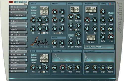 open zoom image for Steinberg Waldorf Attack Percussion Synthesizer (Macintosh and Windows), Main