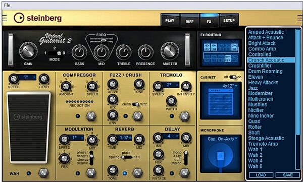 open zoom image for Steinberg Virtual Guitarist (Macintosh and Windows), Effect section