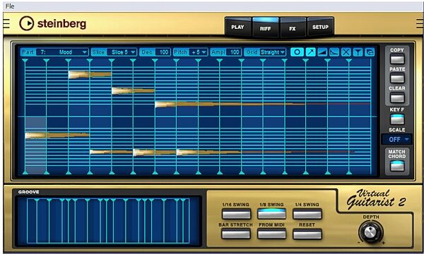 open zoom image for Steinberg Virtual Guitarist (Macintosh and Windows), Part Editor