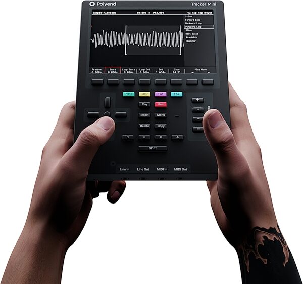 open zoom image for Polyend Tracker Mini Portable Audio Workstation, Open Box (Very Good), Action Position Back