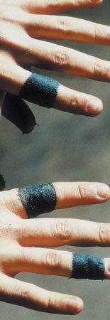 open zoom image for Vater Stick And Finger Grip Tape, Black, 30 foot, In Use