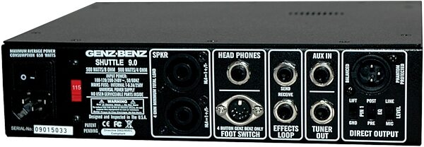 open zoom image for Genz Benz Shuttle 9.0 Bass Amplifier Head, Back