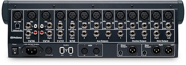 open zoom image for PreSonus StudioLive 16.0.2 16-Channel Digital Mixer, Back
