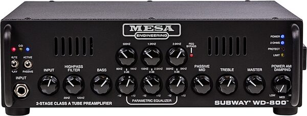 open zoom image for Mesa/Boogie Subway WD-800 Hybrid Bass Guitar Amplifier Head (800 Watts), New, Action Position Back