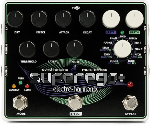 open zoom image for Electro-Harmonix Superego Plus Synth Multi-Effects Pedal, New, Action Position Back