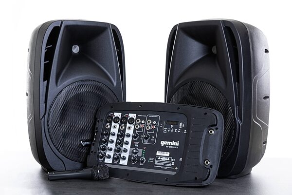 open zoom image for Gemini ES-210MXBLU-ST Portable PA System with Speaker Stands, New, System