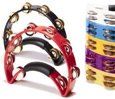 open zoom image for Rhythm Tech Headless Half-Moon Tambourine, Black with Nickel Jingles, RT1010, Main