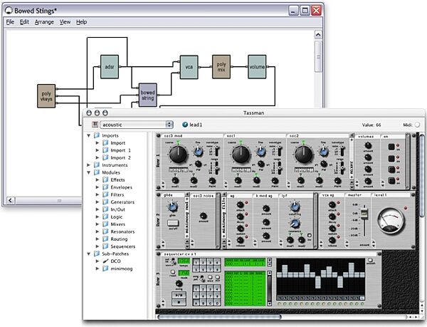 open zoom image for Applied Acoustics Tassman Software Synth (Macintosh and Windows), Screen Shot