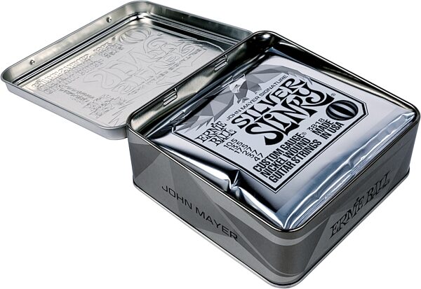 open zoom image for Ernie Ball John Mayer Silver Slinky Guitar Strings, 3-Pack, Action Position Back