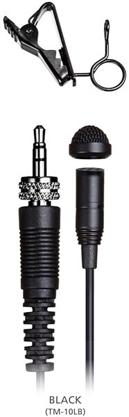 open zoom image for TASCAM TM-10L Lavalier Microphone, Black, ve