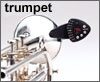 open zoom image for Seiko STX1 Guitar and Bass Clip-on Tuner, On Trumpet