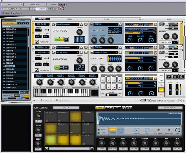 open zoom image for Digidesign Transfuser Virtual Instrument Software, Drums