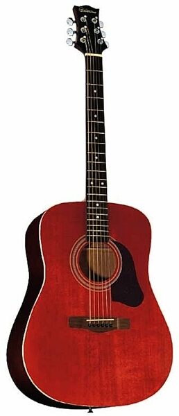 open zoom image for Silvertone SD20 Acoustic Guitar, Transparent Red