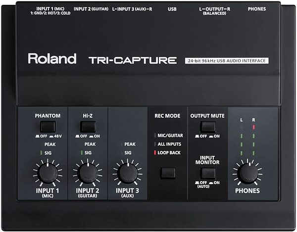 open zoom image for Roland UA-33 TRI-CAPTURE USB Audio Interface, Top