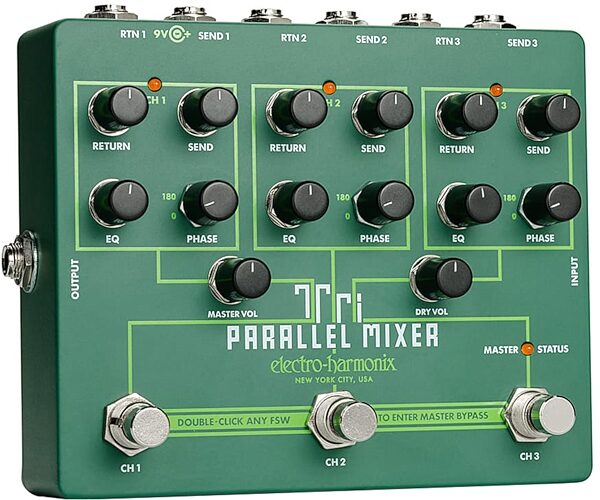 open zoom image for Electro-Harmonix Tri-Parallel Mixer, New, Action Position Back