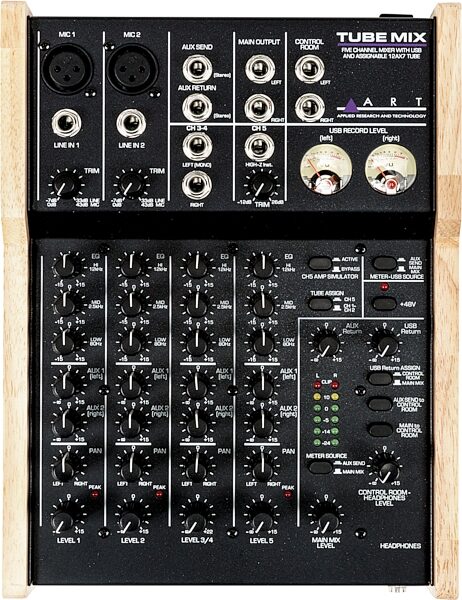 open zoom image for ART TubeMix 5-Channel USB Mixer with Tube Circuit, New, Main