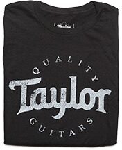 open zoom image for Taylor Mens Basic Logo T-Shirt, Black/White, Small, Action Position Front