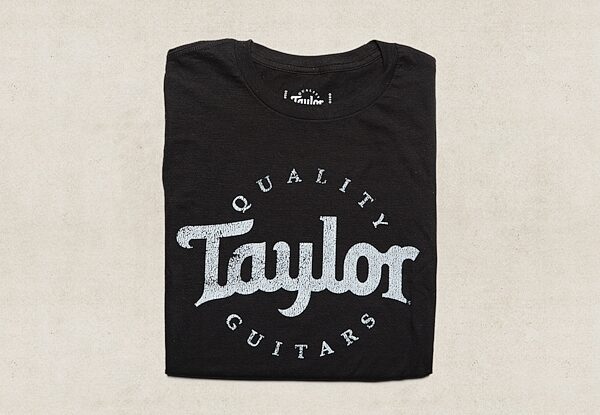 open zoom image for Taylor Mens Basic Logo T-Shirt, Black/White, Small, Action Position Front