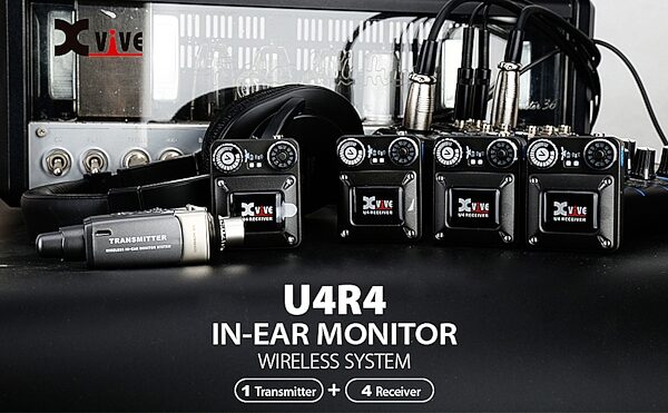 open zoom image for Xvive U4R4 Digital Quad-Receiver Wireless In-Ear Monitor System, New, Contents