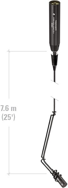 open zoom image for Audio-Technica U853PM UniPoint Cardioid Condenser Hanging Microphone, Black, Action Position Back