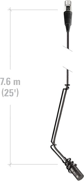 open zoom image for Audio-Technica U853PM UniPoint Cardioid Condenser Hanging Microphone, Black, Action Position Back