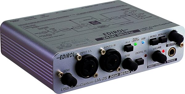 open zoom image for Edirol UA25 USB Stereo Audio Interface, Angle
