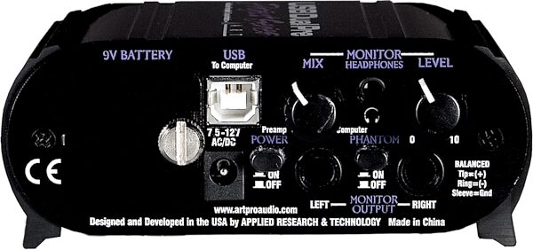 open zoom image for ART USB Dual Pre 2-Channel Microphone Preamp/Interface, New, Action Position Back