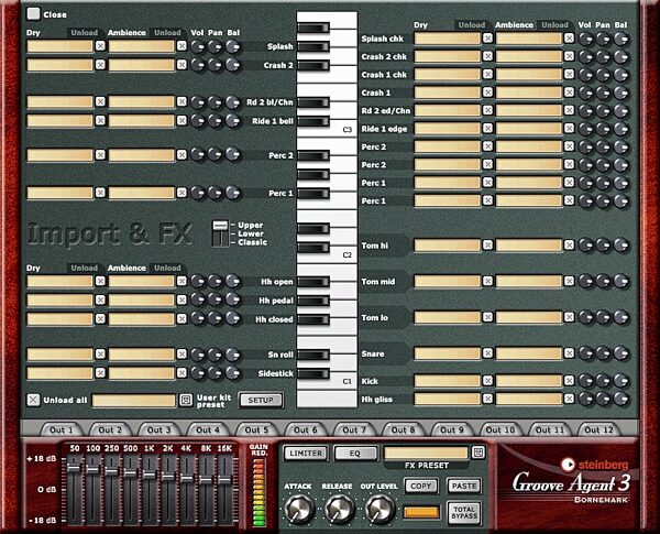 open zoom image for Steinberg Groove Agent Virtual Drummer (Macintosh and Windows), Sample Import Example