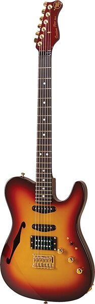 open zoom image for Valley Arts Bent Top T-Series Electric Guitar, Tri Burst