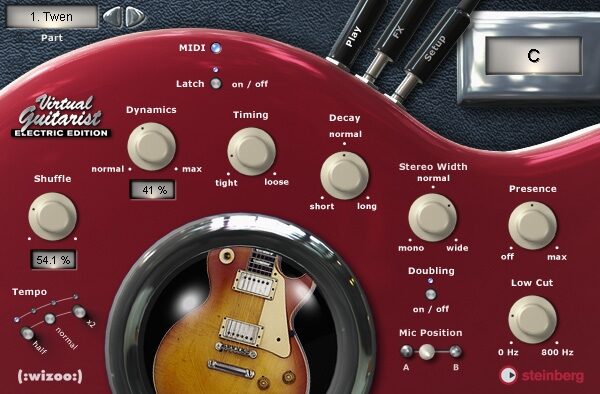 open zoom image for Steinberg Virtual Guitarist Electric Edition (Macintosh and Windows), Les Paul Screen