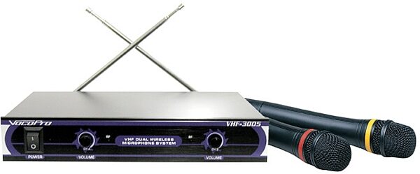 open zoom image for VocoPro VHF-3005 Dual-Channel Handheld Wireless Microphone System, 180 - 250 MHz, Main