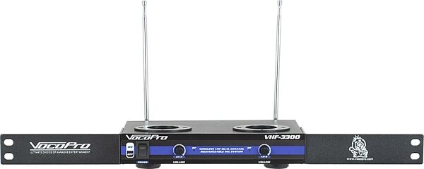 open zoom image for VocoPro VHF-3300 Dual Rechargeable Handheld Wireless Microphone System, 180.20 - 204.80 MHz, Rack Ears