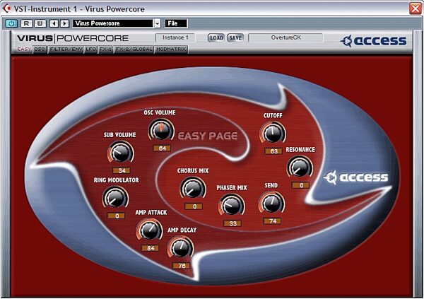 open zoom image for Access Virus Software Instrument for Powercore VST, Easy Page