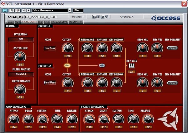 open zoom image for Access Virus Software Instrument for Powercore VST, Filter Page