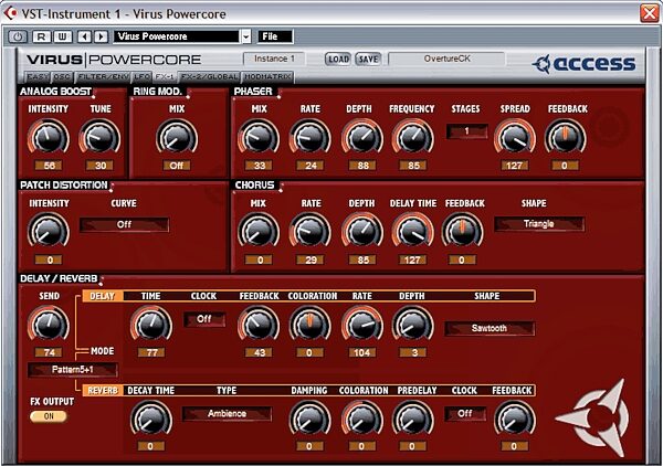 open zoom image for Access Virus Software Instrument for Powercore VST, FX-1 Page