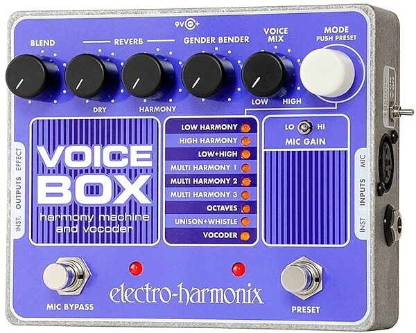 open zoom image for Electro-Harmonix Voice Box Vocal Harmony Machine and Vocoder Pedal, With Power Supply, Main