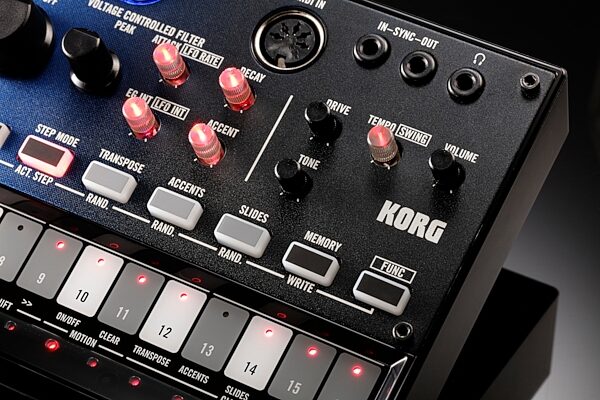 open zoom image for Korg Volca NuBass Desktop Analog Synthesizer, New, Action Position Back