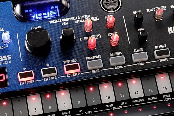 open zoom image for Korg Volca NuBass Desktop Analog Synthesizer, New, Action Position Back