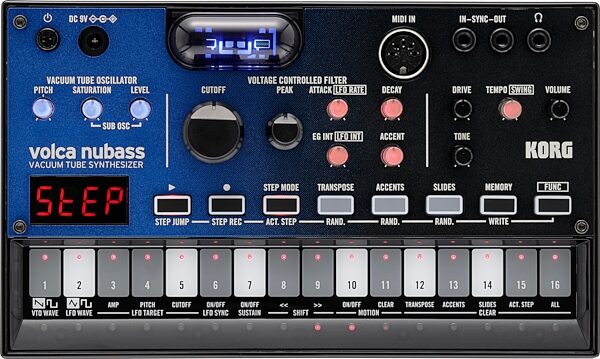 open zoom image for Korg Volca NuBass Desktop Analog Synthesizer, New, Action Position Back