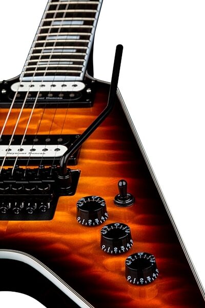 open zoom image for Dean V Select Quilt Top FR Electric Guitar, Detail Control Panel