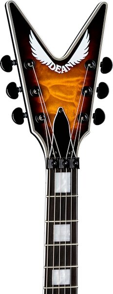 open zoom image for Dean V Select Quilt Top FR Electric Guitar, Detail Headstock