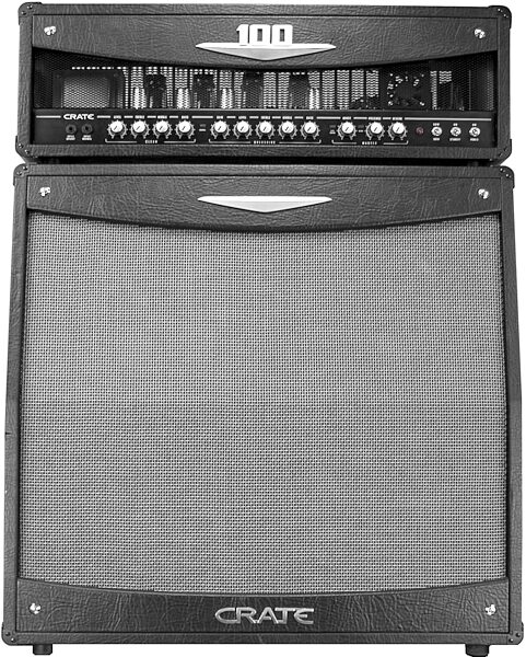 open zoom image for Crate V-Series Guitar Amplifier Half Stack with V100H Head and V412A Cabinet, Main