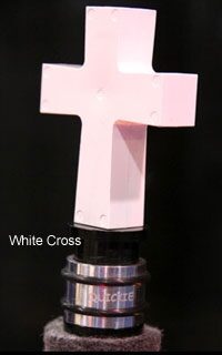 open zoom image for Trick Cymbal Topper, White Cross