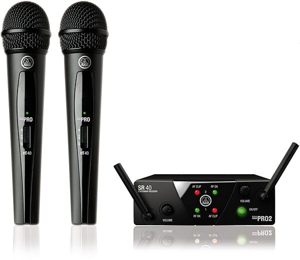 open zoom image for AKG WMS40 Mini Dual Vocal Handheld Microphone Wireless System, Main